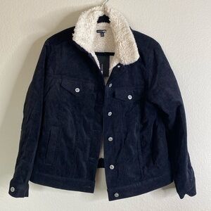 Fashion Nova living without you jacket corduroy fur-lined size medium NWT